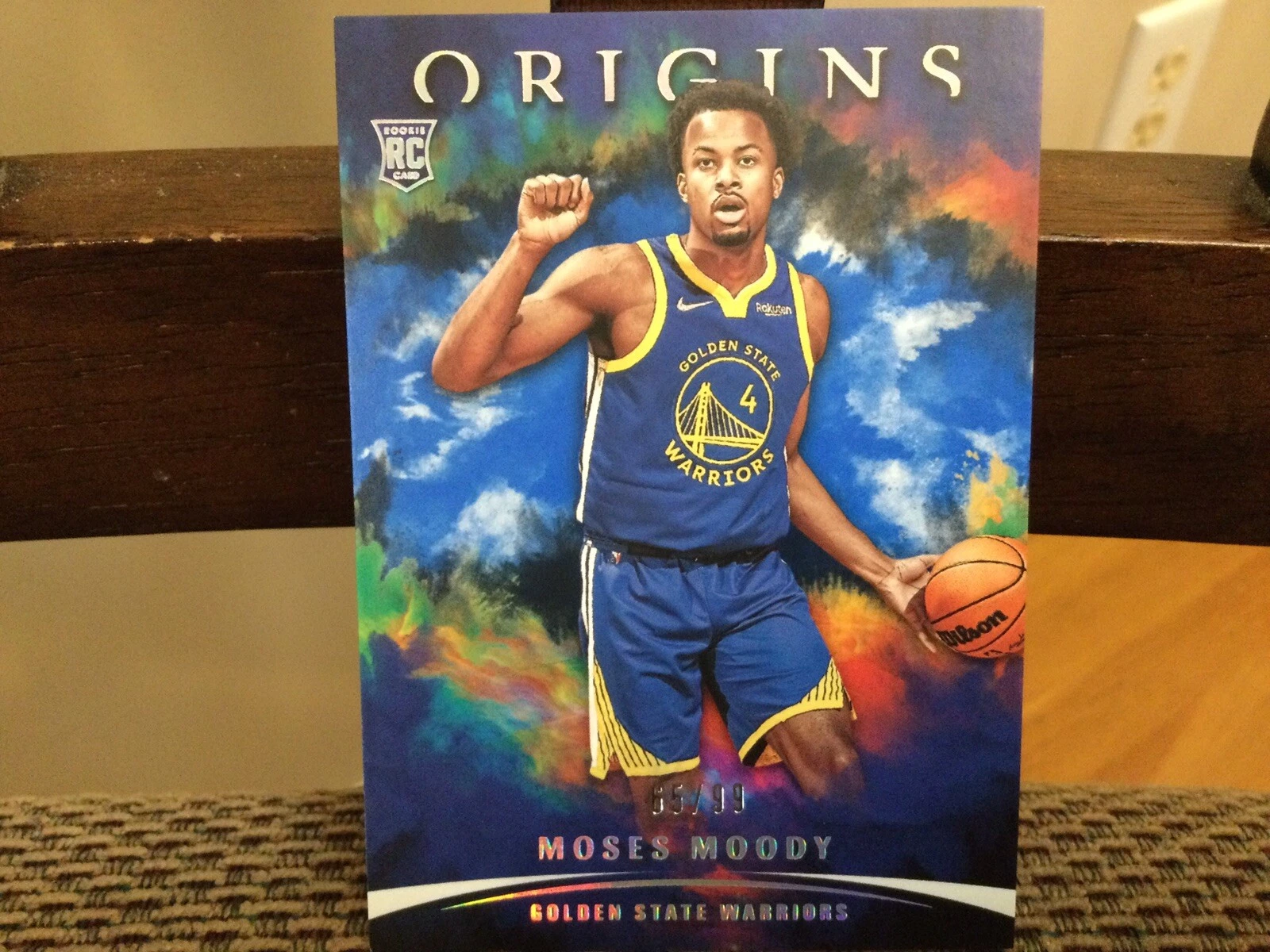 2021-22 Panini Origins Blue Moses Moody Rookie. #’d 65/99. Card #64.