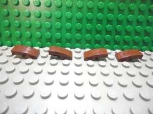 Lego 4 Blocco di mattoncini marrone rossastro 2x1 curvo pendenze lisce NUOVO - Foto 1 di 1