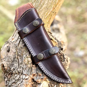 Fixed blade Cow Leather Sheath / Holster / vertical Knife Horizontal carry 1361 - Picture 1 of 4