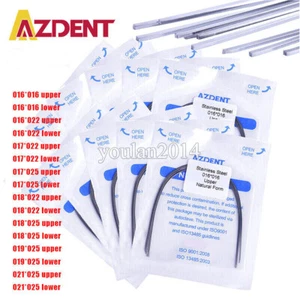 Cables de arco de ortodoncia dental AZDENT acero inoxidable rectangulares naturales para soporte - Imagen 1 de 16