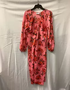 Asos Design Dress Womens Size 6 Pink Floral Balloon Sleeve V Neck Maternity Midi - Picture 1 of 5