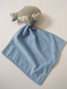 Carter's Gray White Shark Blue Security Blanket Baby Lovey Rattle 2014 - Picture 1 of 4