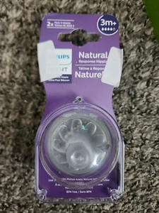 Philips Avent Natural Response Nipple Baby Bottle Nipple 2 Pack 3M+ Sealed - Picture 1 of 6