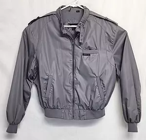 Vintage Members Only Bomber Jacket Windbreaker Men’s 44 Gray Full Zip Pockets - Picture 1 of 15