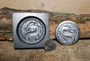 Graphitgussform - Drache rund - macht über 2" Durchmesser Rundbarren - Bild 1 von 6