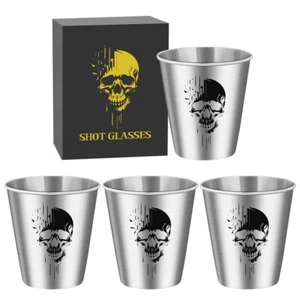 Metal Shot Glasses Skull Head 70ml Wine Cup for Whiskey Tequila Vodka Liquor - Picture 1 of 21