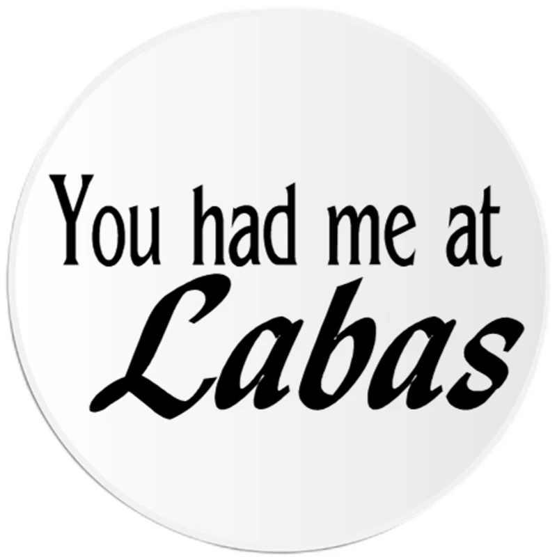 You Had Me At Labas - 圆贴纸贴花 3 英寸 - 你好立陶宛语 — 第 1/1 张图片