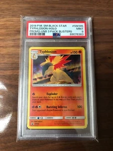 2019 P.M. SM BLACK STAR TYPHLOSION HOLO PROMO 3 PACK BLISTERS PSA 9 #89076383 - Picture 1 of 2