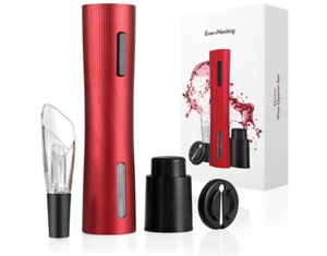 Neu ~ Automatischer Wiederaufladbarer Weinflaschenöffner, Weinöffner Geschenkset ~ Rot Neu im Karton - Bild 1 von 1