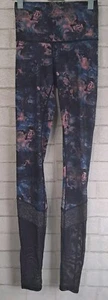 Lululemon sportliche Leggings Damen Gr. S Mid Rise fleckig Blumen Netzbein - Bild 1 von 6