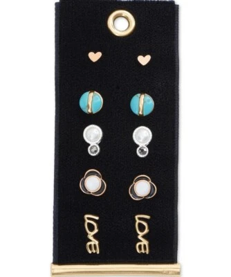 $35 Lucky Brand 5PC Earrings  love studs  X25 - Image 1 of 4