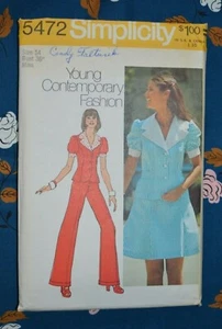 Simplicity Sewing Pattern 5472 Womens Shirt Pants Size 14 Vintage 70s Complete - Picture 1 of 2