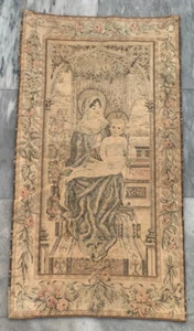 2x3 Vintage French Tapestry Wall Hanging Religions Stunning Home Décor 80x45 cm - Picture 1 of 10
