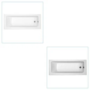 Bathroom Bath Bathtub Modern Tub Square Straight Single Ended Designer White - Picture 1 of 14