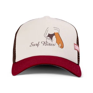 Coastal HFT Surf Bites Trucker Cap Khaki/Wood/Dark Brown Basecap Mesh Beach Neu - Bild 1 von 3