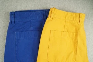 Lot of 2 J Crew Pants Mens 32x32 Yellow & Blue Pant Canvas Twill Hemp BJ496 - Picture 1 of 19