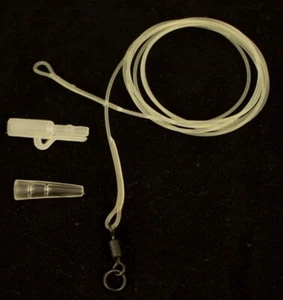 3 x CLIPS DE PLOMO FLEXIBLES GIRATORIOS Y TRANS LÍDERES SEGUROS DE FLUOROCARBONO TRANSPARENTE MOD - Imagen 1 de 3