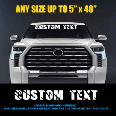 CALCOMANÍA ADHESIVA PARABRISAS PERSONALIZADO LETRAS TEXTO BANNER Se adapta a Tundra Tacoma Titan Foto 1 de 2
