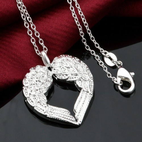 CHROME HEARTS CUORE AMORE ALI ANGELO PREGHIERA ciondolo 20" argento sterling 925 Italia collana donna