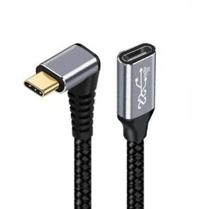 USB C USB 3.1 Type C Male to Female Extension Data Cable 90 Degree Angled 10Gbps - Picture 1 of 6