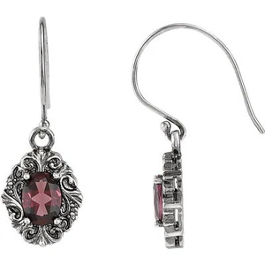 Pendientes de granate rodolita en plata esterlina - Imagen 1 de 2