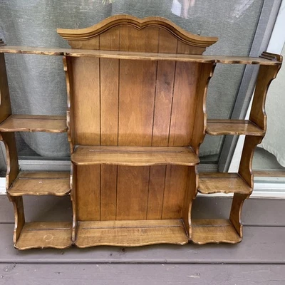 Butler Wooden Wall Display Shelf  For Collectibles VTG Chicago ILL 26” x 27” - Image 1 of 4