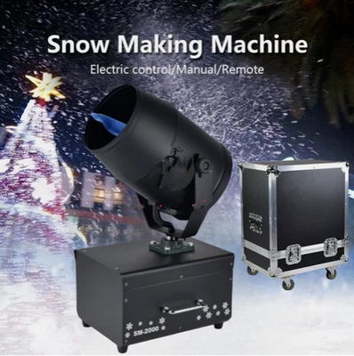 Disco Stage Effect Snowfall Machine 2000W Moving Head Snow Making Machine W/Case - Image 1 of 4