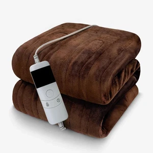 Elektrische Fleece Überwurf Decke Braun Haus Heizung 10 Wärmestufen Steuerung Wärmer - Bild 1 von 24