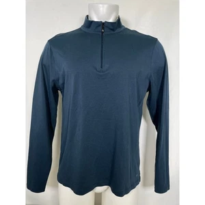 Robert Barakett blau 1/4 Reißverschluss Stehkragen Performance Pullover Herren LARGE - Bild 1 von 11