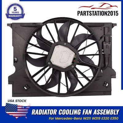 Fits Mercedes-Benz W211 W219 E320 E350 Radiator Cooling Fan Assembly 2115001693 - Image 1 of 4