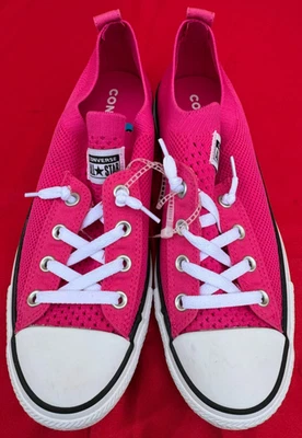 匡威 Converse All Star 女式 Shoreline 针织懒人运动鞋粉色美国 10 码全新 — 第 1/4 张图片