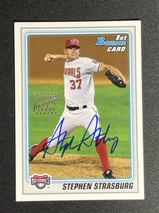 2010 1ST BOWMAN Stephen Strasburg Rookie Nationals Autograph BOLD BLUE AUTO BP1 - Picture 1 of 2