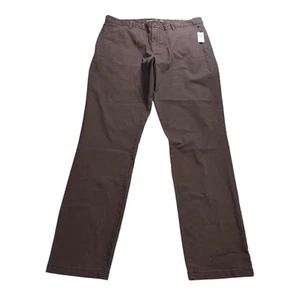 Old Navy Built In Flex Slim Straight Brown Flat Front Chino Hose Gr. 38x34 Neu mit Etikett - Bild 1 von 15