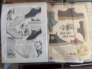 1938 Keds Footwork Cuban Welt Majestic Oxfords & 1954 Ads Booster Air Gladiator - Picture 1 of 2