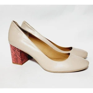 NEU Calvin Klein Cirilla Damen-Pump mit Keilabsatz hellbraun nude rot Größe 9,5 - Bild 1 von 8