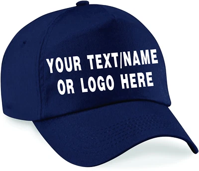 Personalised baseball caps Customised Adults Adjustable Caps Print Hat Text/Logo - Image 1 of 4