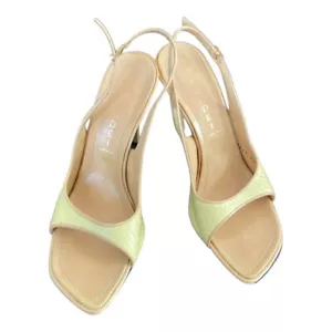 Casadei gelbes Schlangenleder High Heels Slingback Größe 7 - Bild 1 von 12