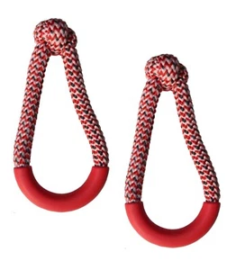 6cm DROP EARRINGS Dangle Hoop Loop BRAIDED CORD Knotted Knot RED Retro ERs - Picture 1 of 3