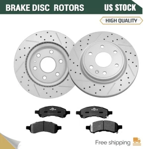 Front Disc Brake Rotors + Ceramic Brake Pads for 2017 GMC Acadia Limited - Picture 1 of 6