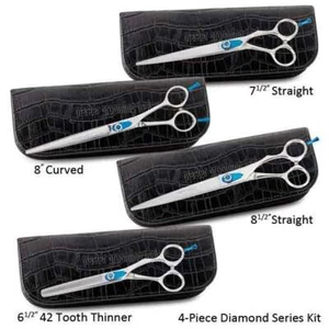 Cesoie da toelettatura serie Diamond 5900 kit 4 pezzi set forbici toelettatrici professionali - Foto 1 di 8