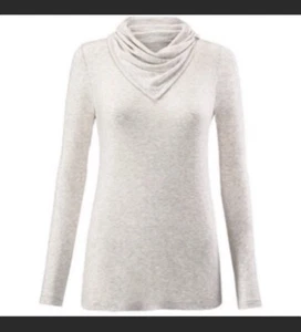 CAbi 3226 Sawyer Cowl Neck Soft Long Sleeve Top Thumbholes in Oatmeal Size Small - Picture 1 of 10