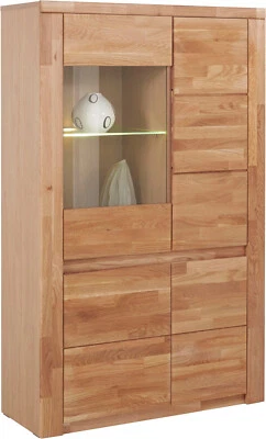 Vitrine Burani by Home affaire Eiche Teilmassiv Höhe 145cm Regal Schrank - Bild 1 von 4