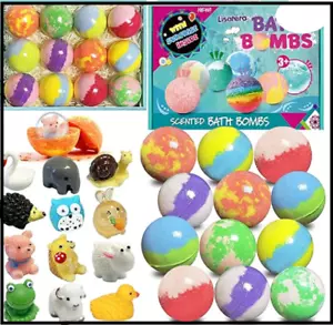 Bath Bombs for Kids 12Pcs Bath Bombs with Surprise Toys Inside Natural and Org - Picture 1 of 5