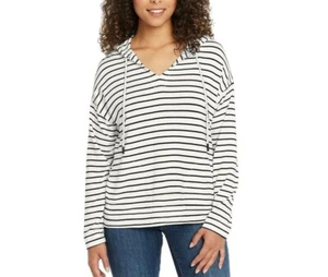 New Woman's Buffalo Super Soft Knit Black/White Striped Hoodie (Size XL) SP - Picture 1 of 4