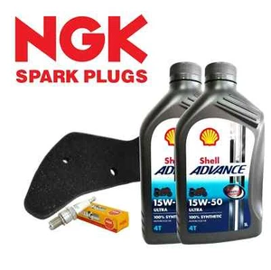 Set / Mantenimiento Malaguti Password-E3-250 2005 2006 Shell 15W50 Filtro 1 Vela - Imagen 1 de 3