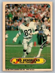 1983 Topps Football Ted Hendricks #16 Raiders - Picture 1 of 2