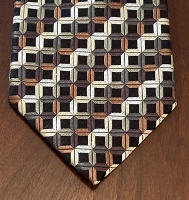 Peacock Green Brown Hand Made 100% Silk Men’s Neck Tie Made In China - Image 1 of 4