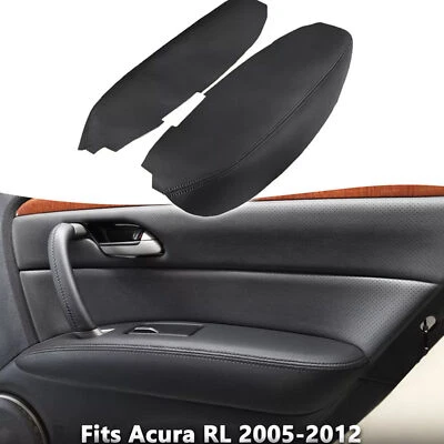 2 piezas para Acura RL 2005-2012 panel de puerta delantera reposabrazos cubierta de cuero negro EE. UU. Foto 1 de 4