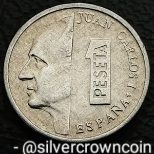 Spain Kingdom 1 Peseta 1997 M. KM#832. Aluminum One Dollar coin. Juan Carlos l. - Picture 1 of 11