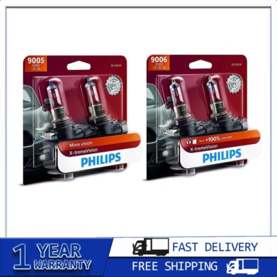 Philip 4PCS Headlight Light Bulbs Hi/lo Beam Kit For 2006-09 Buick Lucerne - Image 1 of 4
